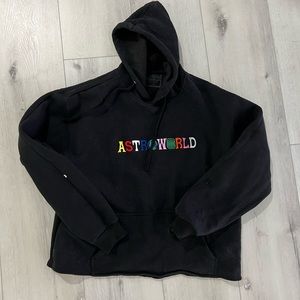 Astroworld hoodie. This item has been cut to remove the ribbing on the bottom.